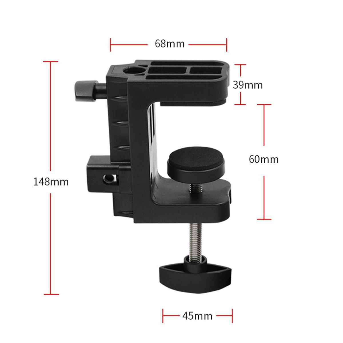 Clamp Holder 360-degree Rotating C-clamp Desktop Mount Compact Black