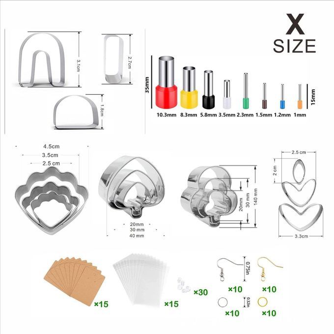 123 Count Polymer Clay Earring Cutters Set Premium Material Widely