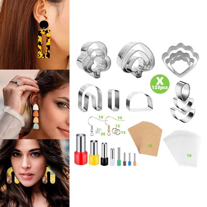 123 Count Polymer Clay Earring Cutters Set Premium Material Widely