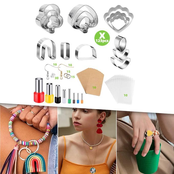 123 Count Polymer Clay Earring Cutters Set Premium Material Widely