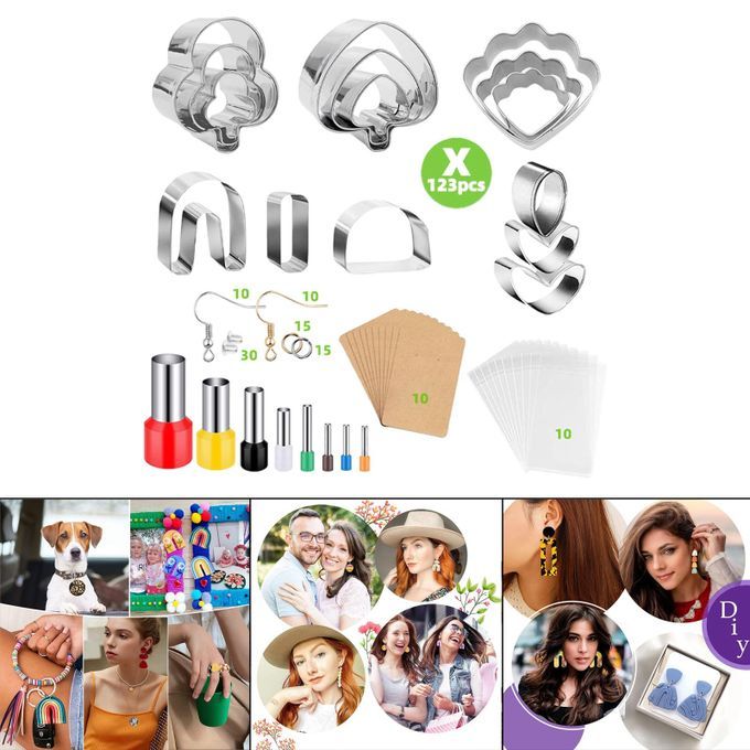 123 Count Polymer Clay Earring Cutters Set Premium Material Widely