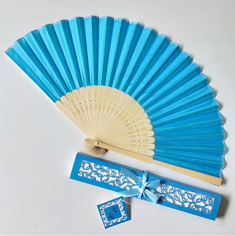 Favor Silk Shipping 10pcs Folding Gift Customized Cloth Personalized & Fan Hand Fan Groom's Wedding Free Bride Name