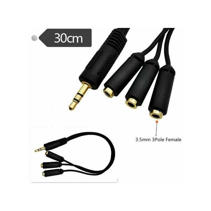 3.5mm TRS 3-Pole Male To 3 /4/5 Way Female Splitter Audio Earphone Headset Cable