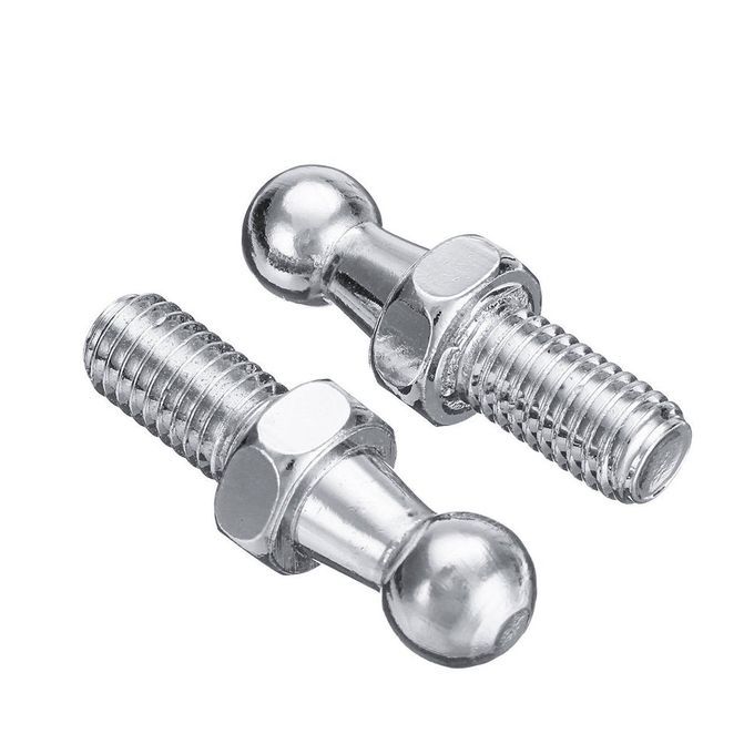 A Pair Ball Stud Bolt M8 For Gas Struts Stainless Steel End Bonnet Silver