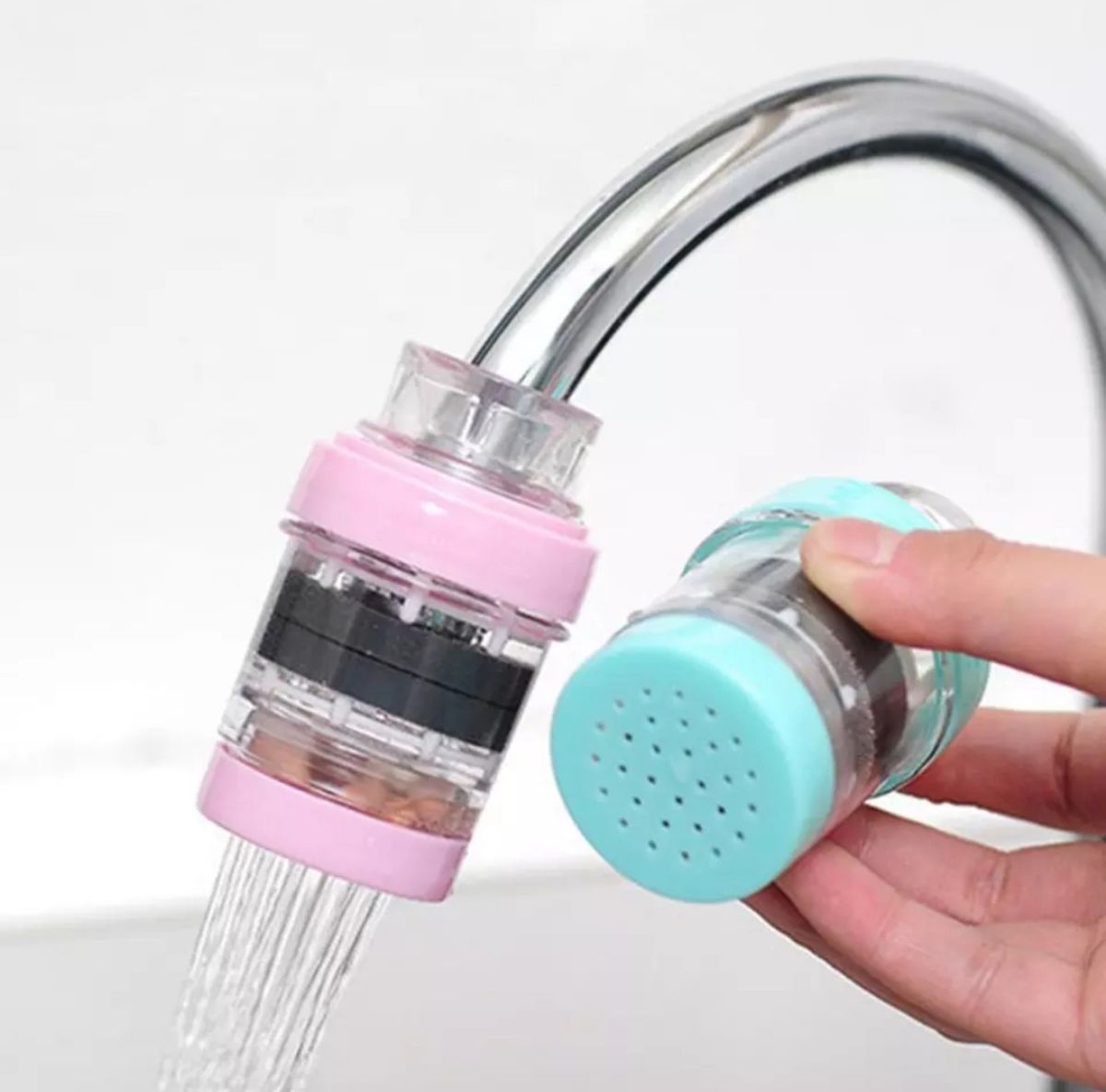 2PCS Modern Water Filter Multi Layered Tap Purifier