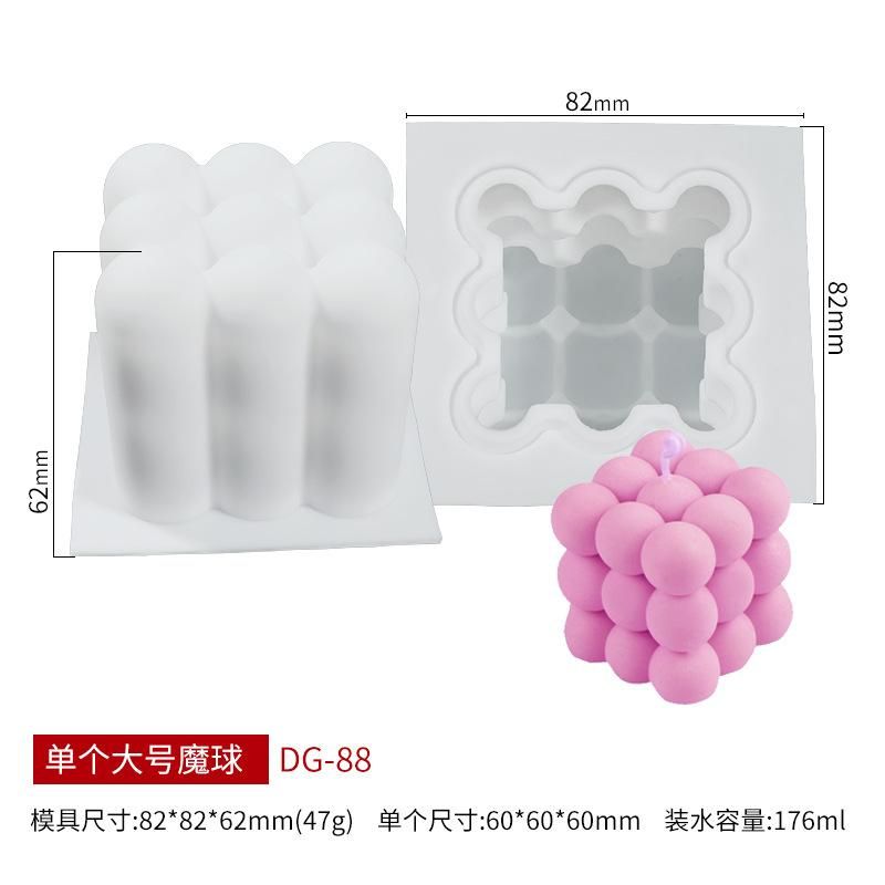 Bubble Cube Candle Silicone Mould 3D Aromatherapy Paste Candle Making Resin Mold Chocolate Dessert Cake Baking Mold Home Decor