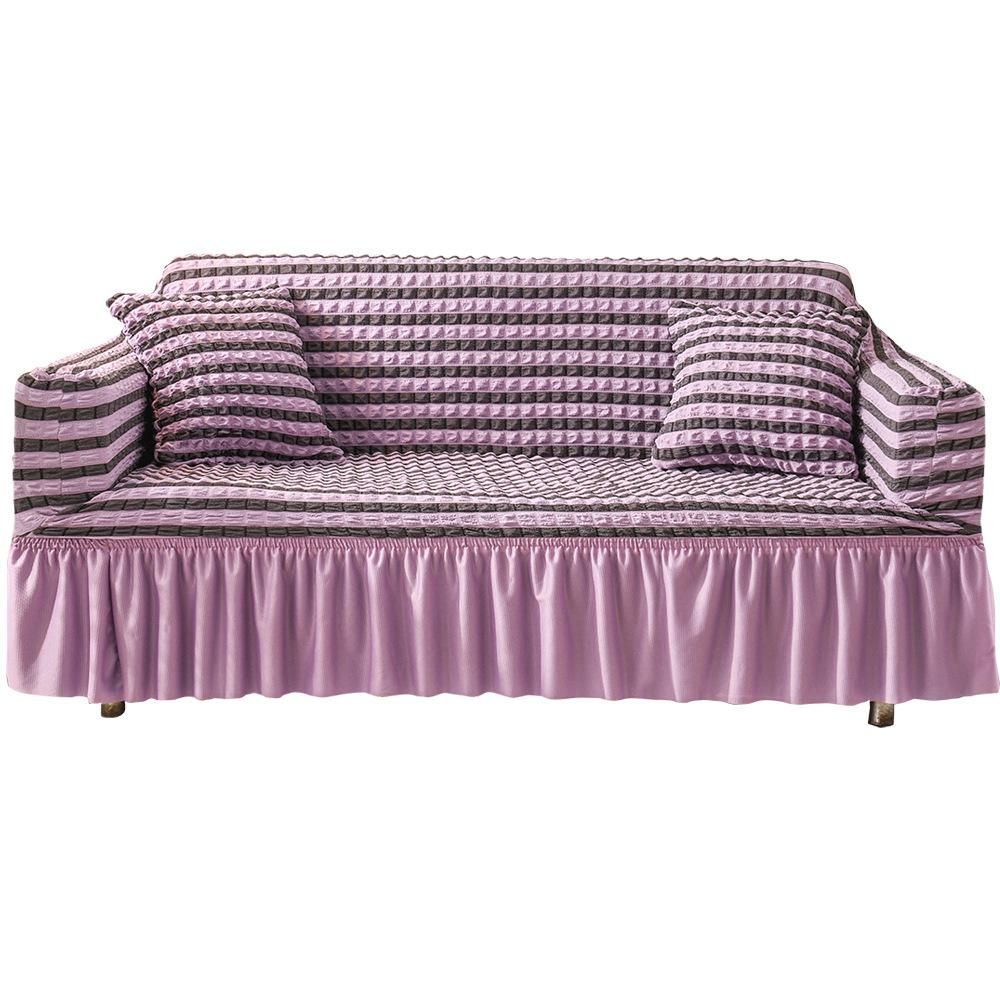Luxury Fabric Sofa Slipcover Non-Slip All Seasons For 1 Seat-Purple