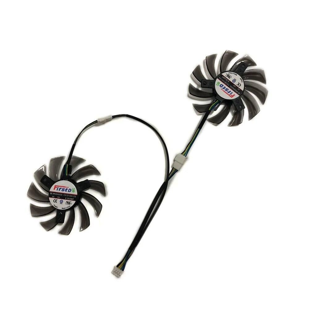 2pcs/lot DC BRUSHLESS 3X40mm 4Pin 12V 0.35A 75mm FD7010H12S VGA Card Fan Cooler For MSI R6790 Twin Frozr II