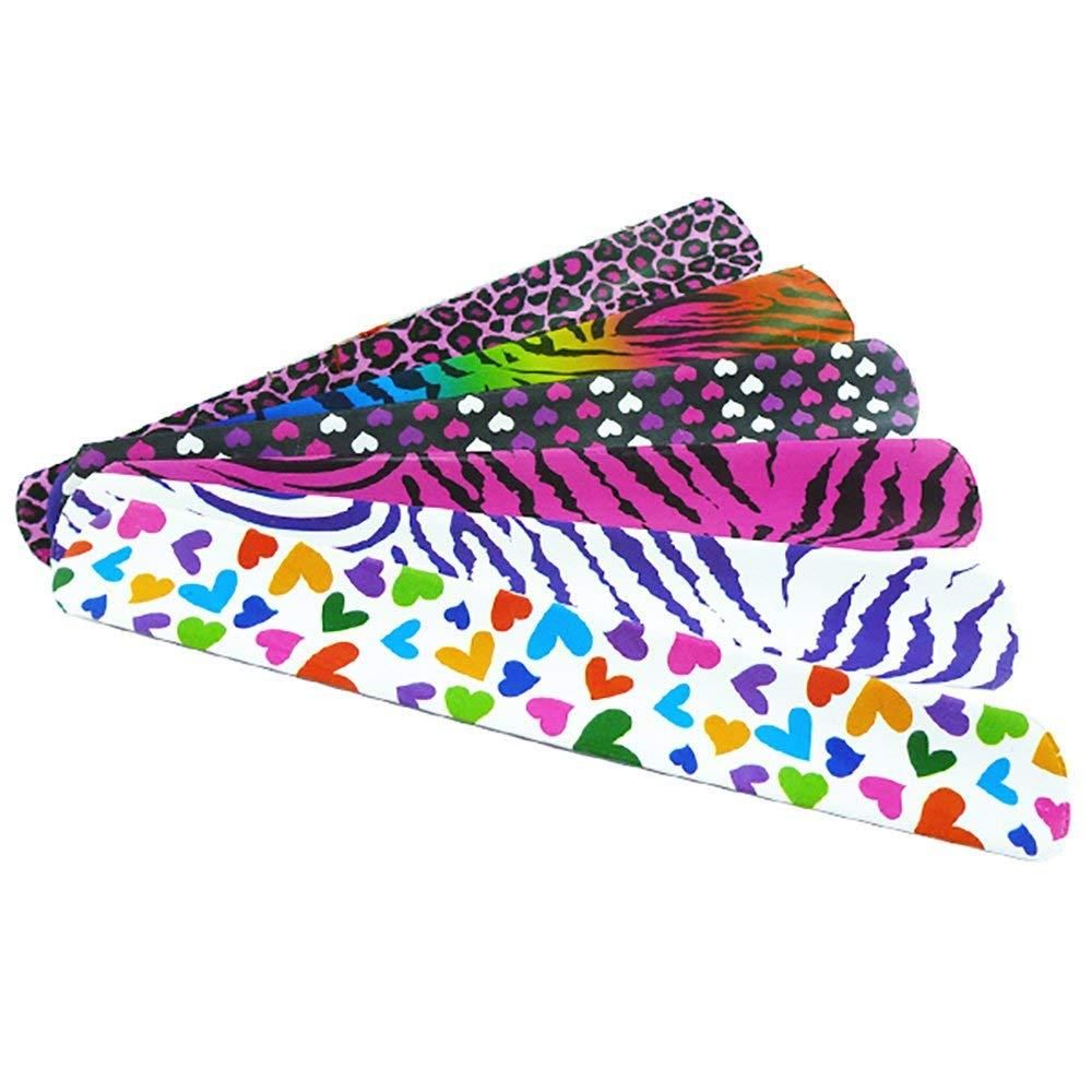 Animal/Heart Print Slap Bracelets 9 inch Colors (Pack of 25)