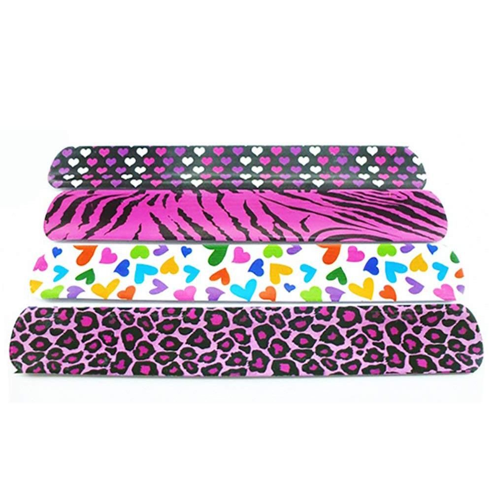Animal/Heart Print Slap Bracelets 9 inch Colors (Pack of 25)