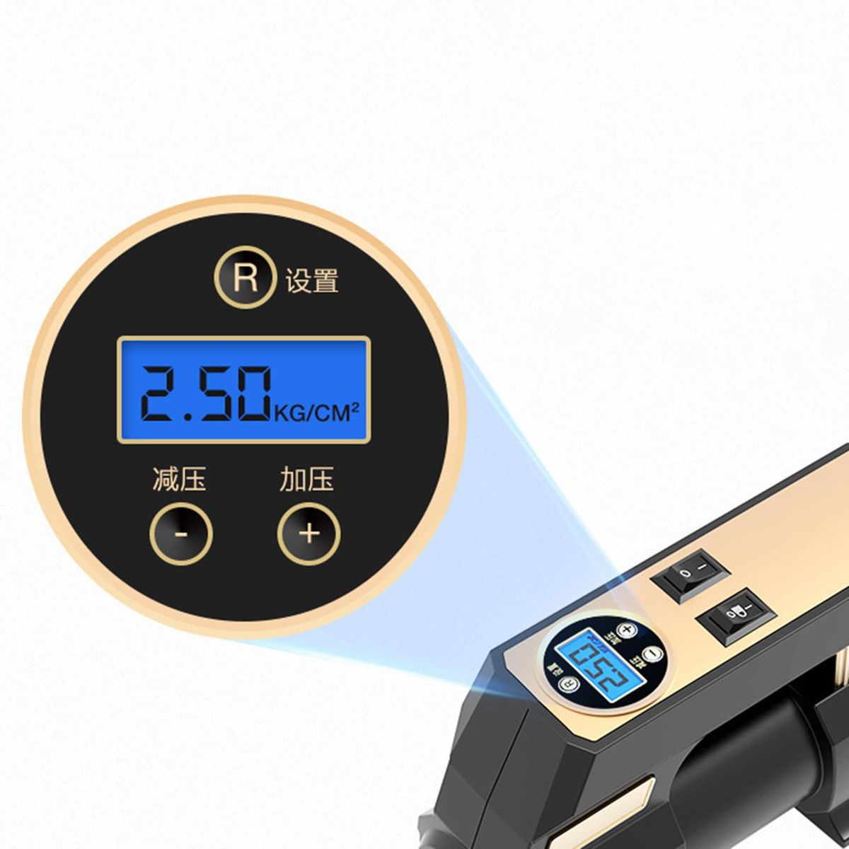 Car Air Pump 12V Heavy Duty Auto Tyre Pump Electric Digital Display