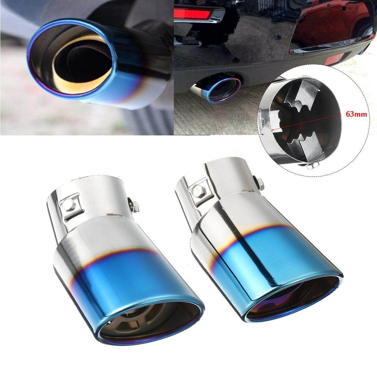2.5'' 63mm Car Truck Stainless Steel End Tip Pipe Exhaust Muffler Tail-Type 2 Flower Mouth