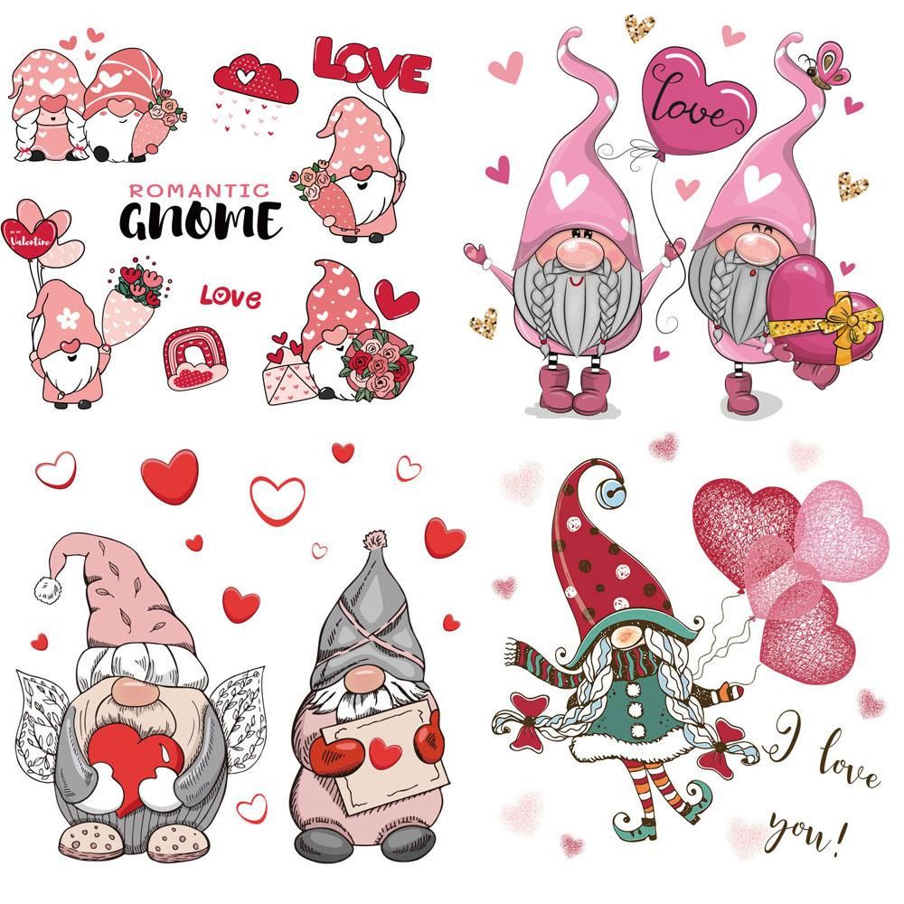 Valentine'S Day Iron on Patches Stickers Valentine'S Day Heart Washable Heat Transfer Paper Decals for Clothing T-Shirt