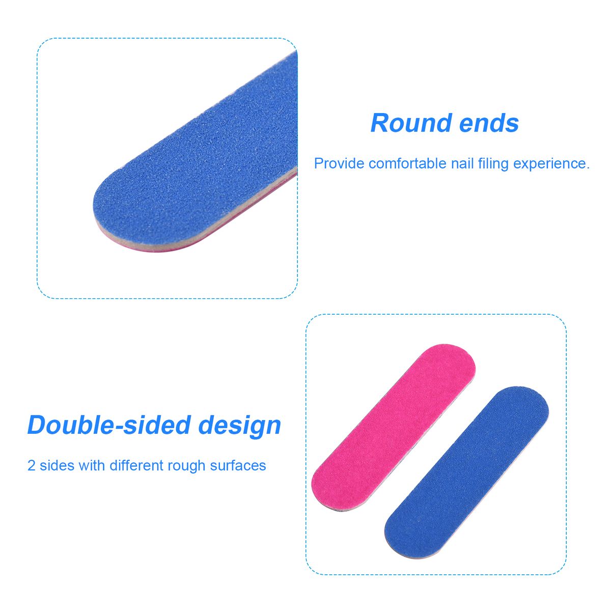 10Pcs Double-side Nail Files Mini Disposable Nail Buffer DIY