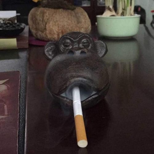 Didiseaon Cast Iron Ashtray Gorilla Model Cigar