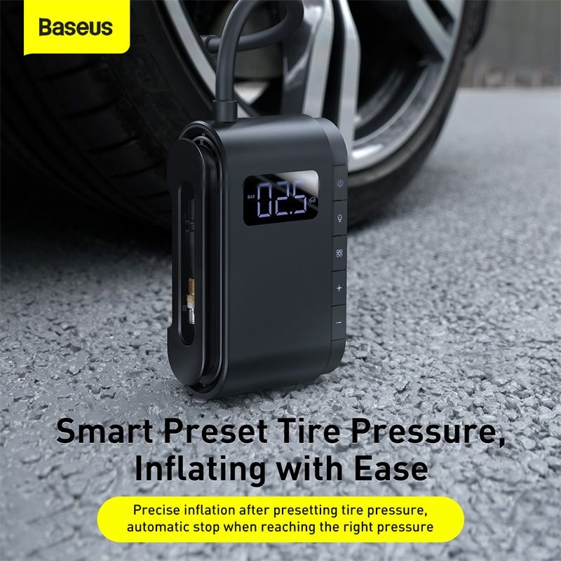 Baseus Air Compressor Car Tyre Inflator Motorcycle Bicyle Tire Inflatable Digital Portable Electric Auto Pump For Car Compressor