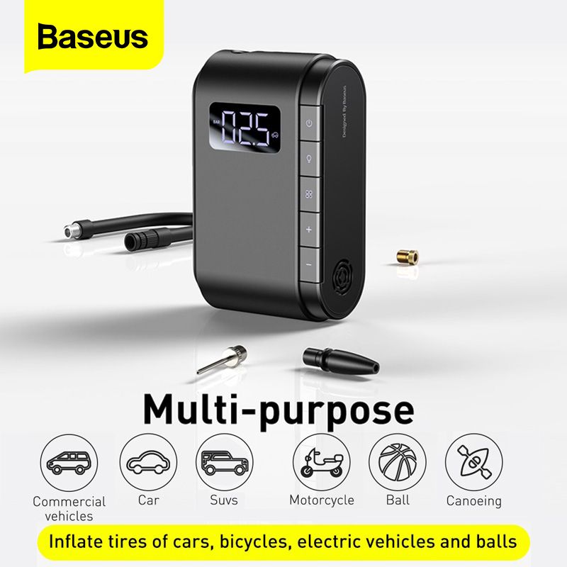 Baseus Air Compressor Car Tyre Inflator Motorcycle Bicyle Tire Inflatable Digital Portable Electric Auto Pump For Car Compressor