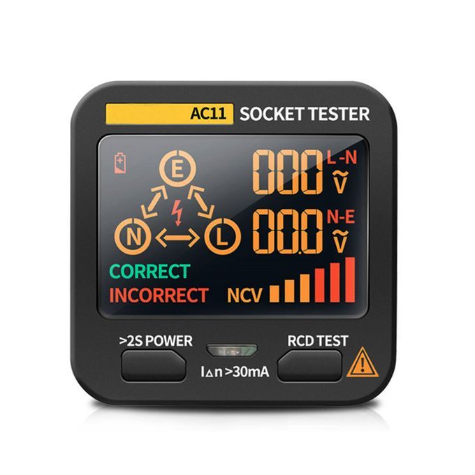 Outlet Tester Socket Standard 0.1-250V 8 Visual Indication