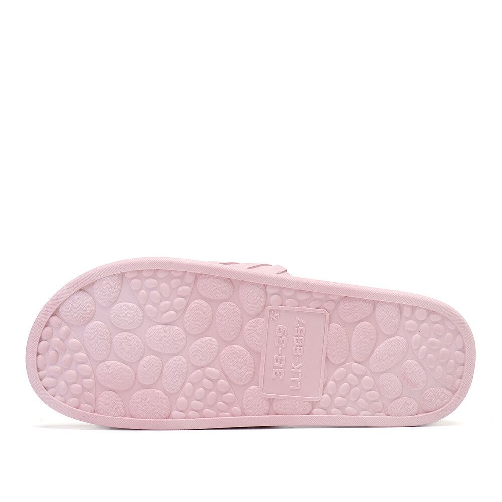 Unisex Bathroom Massage Acupoint Sole Solid Flat Slippers Indoor Couple Non-slip Soles Sandals House Slippers EU:37