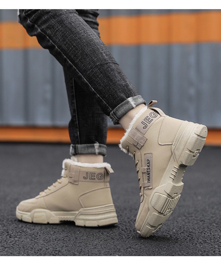 Amazing Men High-Top Quality Ankle Boots Shoes Sneakers With Fur