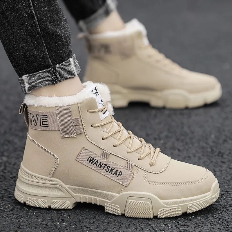 Amazing Men High-Top Quality Ankle Boots Shoes Sneakers With Fur