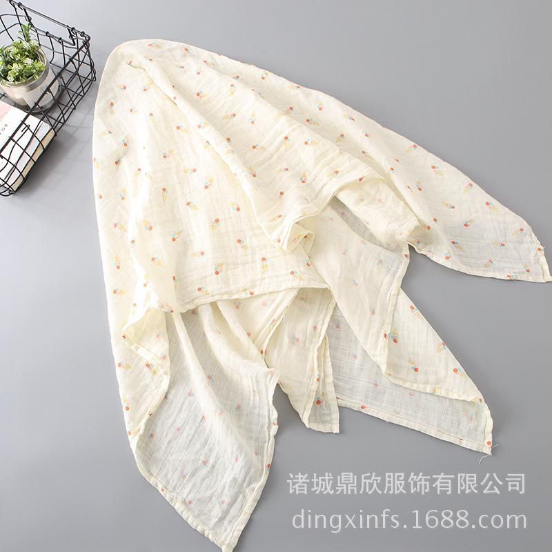 Ins Popular Original Cotton Bamboo Fiber Double-Layer Gauze Bath Towel Newborn Swaddling B