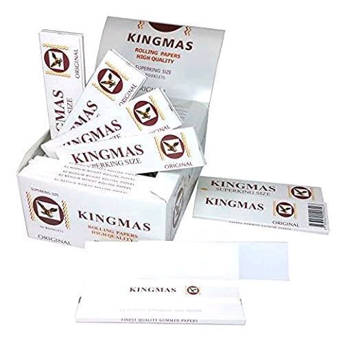 Box Of White New Kingmas Raw Rolling Paper - 50 Booklets