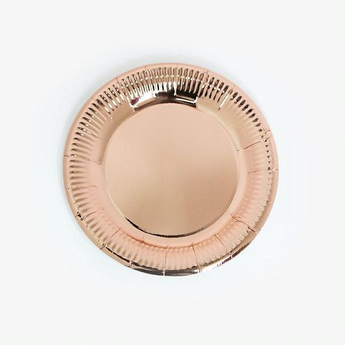 Paper Plates 16-Pack, Rose-Gold