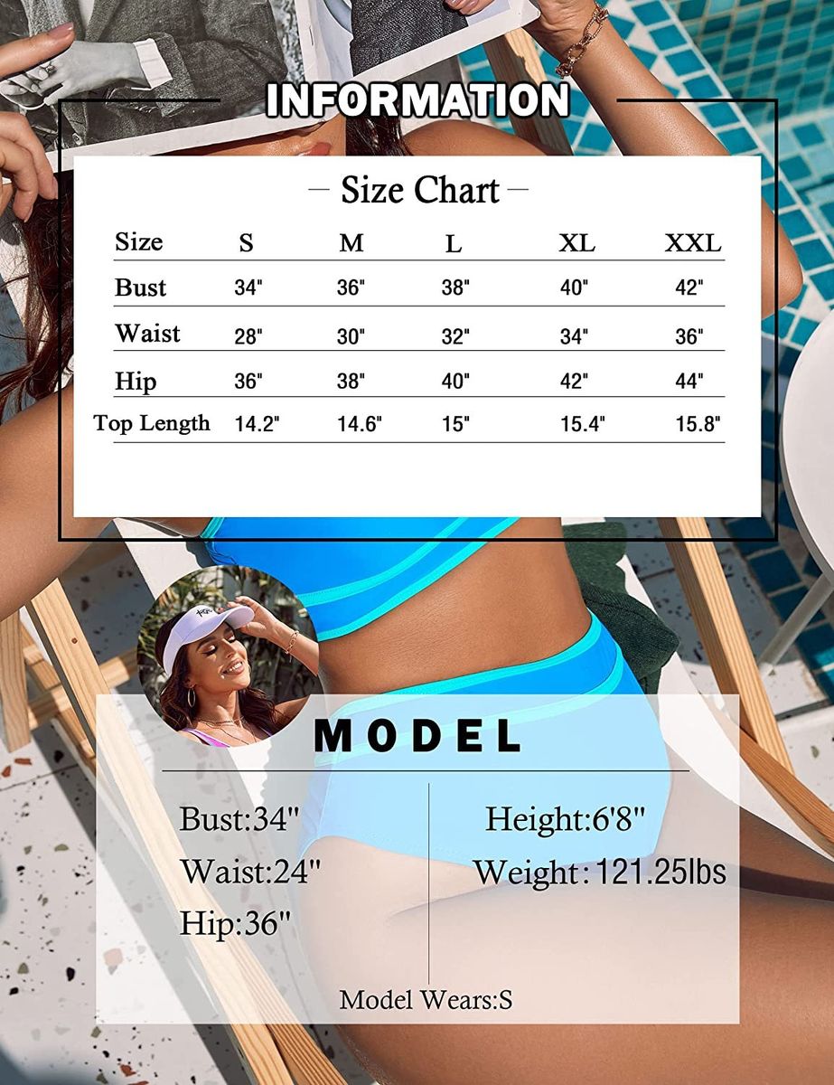 BMJL Women's High Waisted Bikini Sets Sporty Two Piece