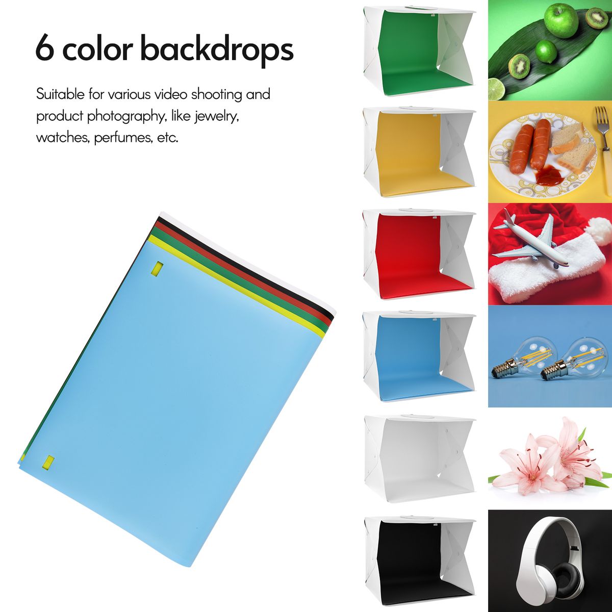 Folding Photography Light Box Photo Studio Tent Box LED Ring