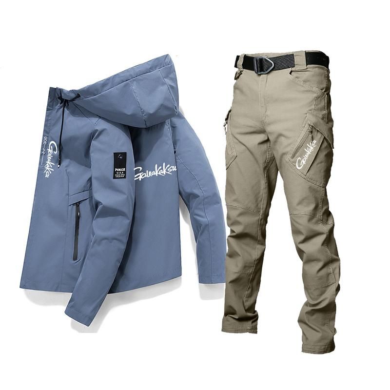 Spring Summer Outdoor Sports Waterproof Clothing Fishing Sets Fishing Clothes Jacket Pants Sun Protection Casual Solid Shirts