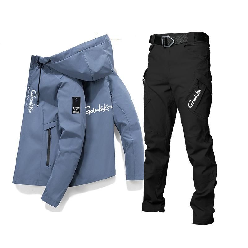 Spring Summer Outdoor Sports Waterproof Clothing Fishing Sets Fishing Clothes Jacket Pants Sun Protection Casual Solid Shirts