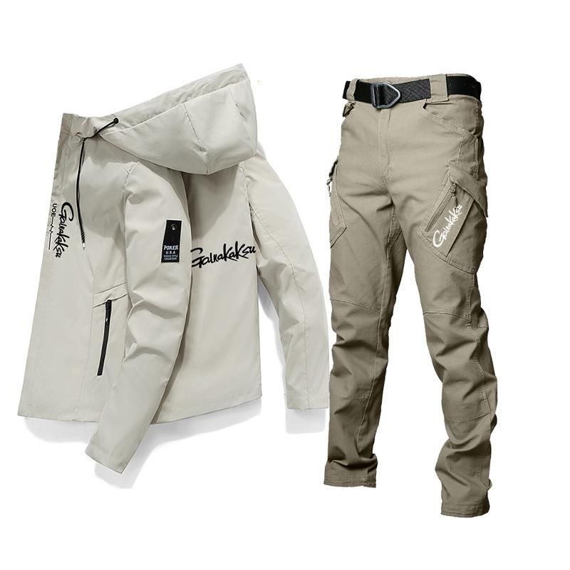 Spring Summer Outdoor Sports Waterproof Clothing Fishing Sets Fishing Clothes Jacket Pants Sun Protection Casual Solid Shirts