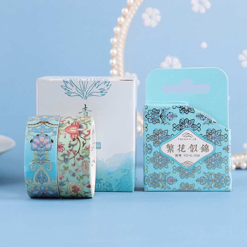 10pcs Lot Golden Foil Flowers Washi Tapes For Scrapbooking