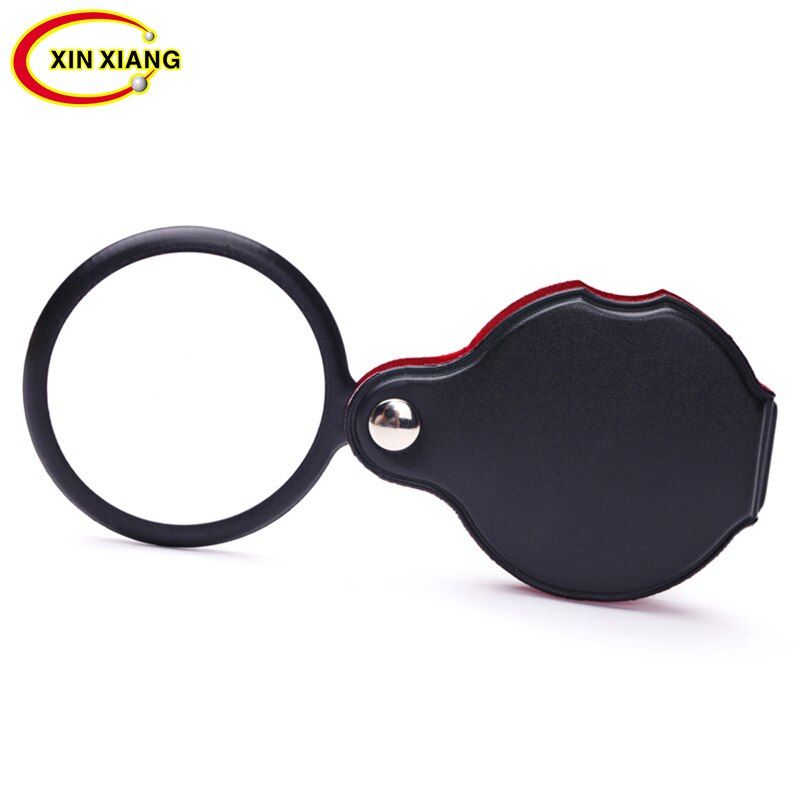 Mini Pocket Folding Magnifier 6X Magnifying Glasses Foldable Leather Loupe Magnifier Jewelry Loupe Monocle Magnifying Lens Lupe