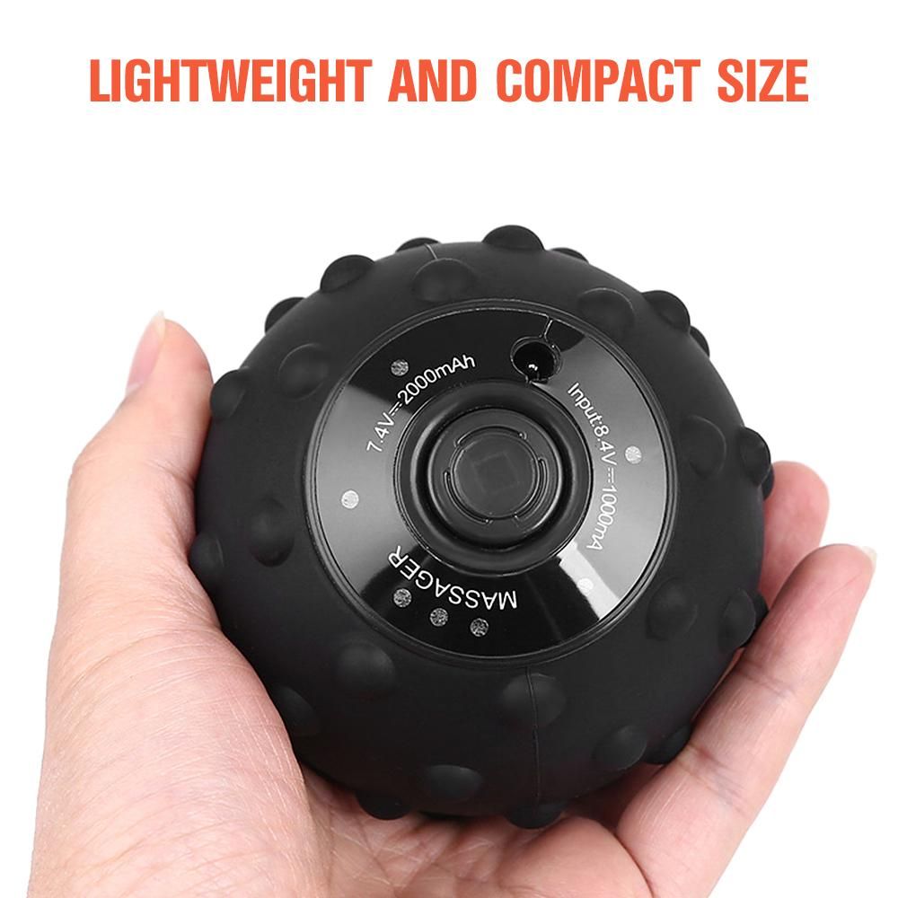 4 Speed Vibrating Massage Ball Mini Rechargeable Vibration Ball Pilates Yoga Back Muscle Recovery Massage Roller for Spine Neck Back Pain Relief Muscle Trigger Point