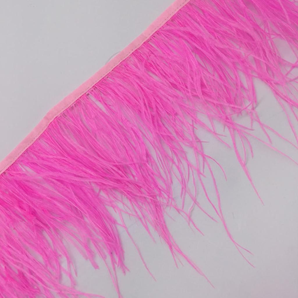 Ostrich Feather Sewing Appliques Decor Clothing Dancer DIY Deep Pink
