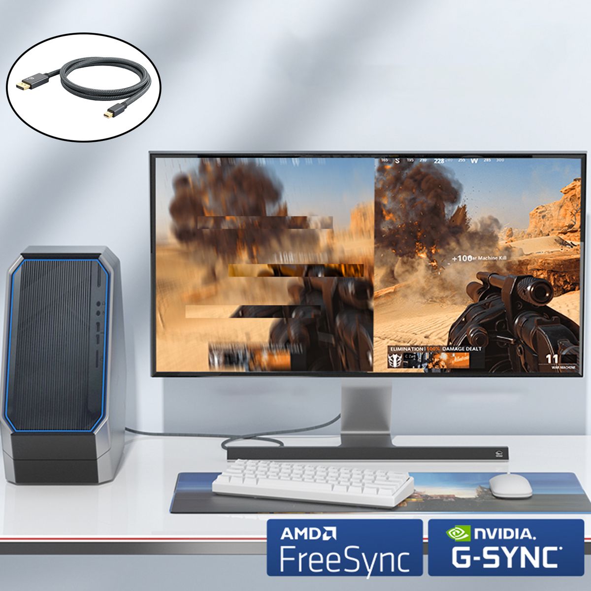 Mini DisplayPort To DisplayPort Cable Minidp To DP 4K Resolution