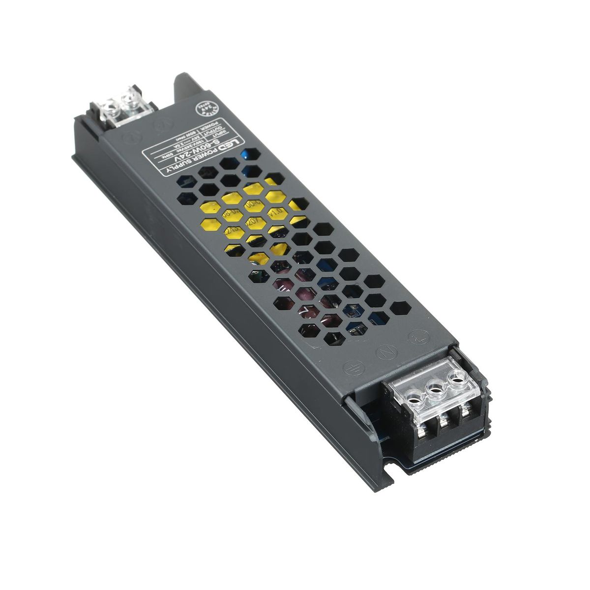Neoglint Ultra Thin Power Supply Adapter Transformer for LED Strip Light AC190V-240V to DC 24V 2.5A 60W Power Supply Switching Converter Indoor Use