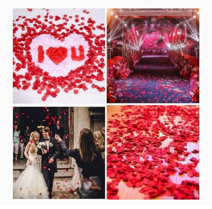 100Pcs Artificial Silk Red Rose Petals
