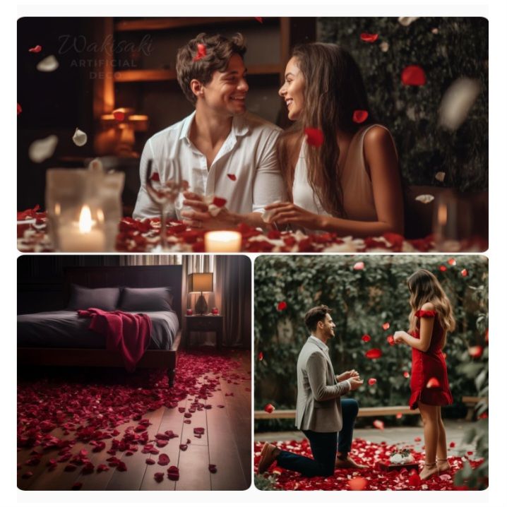 100Pcs Artificial Silk Red Rose Petals