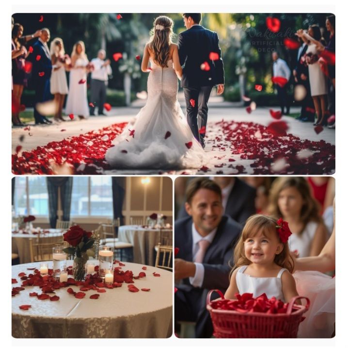 100Pcs Artificial Silk Red Rose Petals