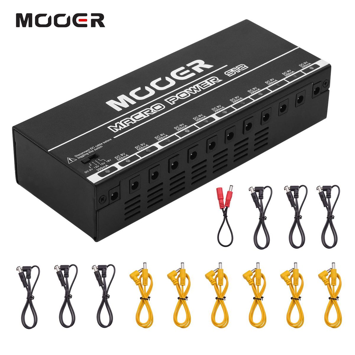 MOOER MACRO POWER S12 Professional Guitar Effect Power Supply Station Distributor 12 Isolated DC Outputs 9V/12V/15V/18V Metal Shell