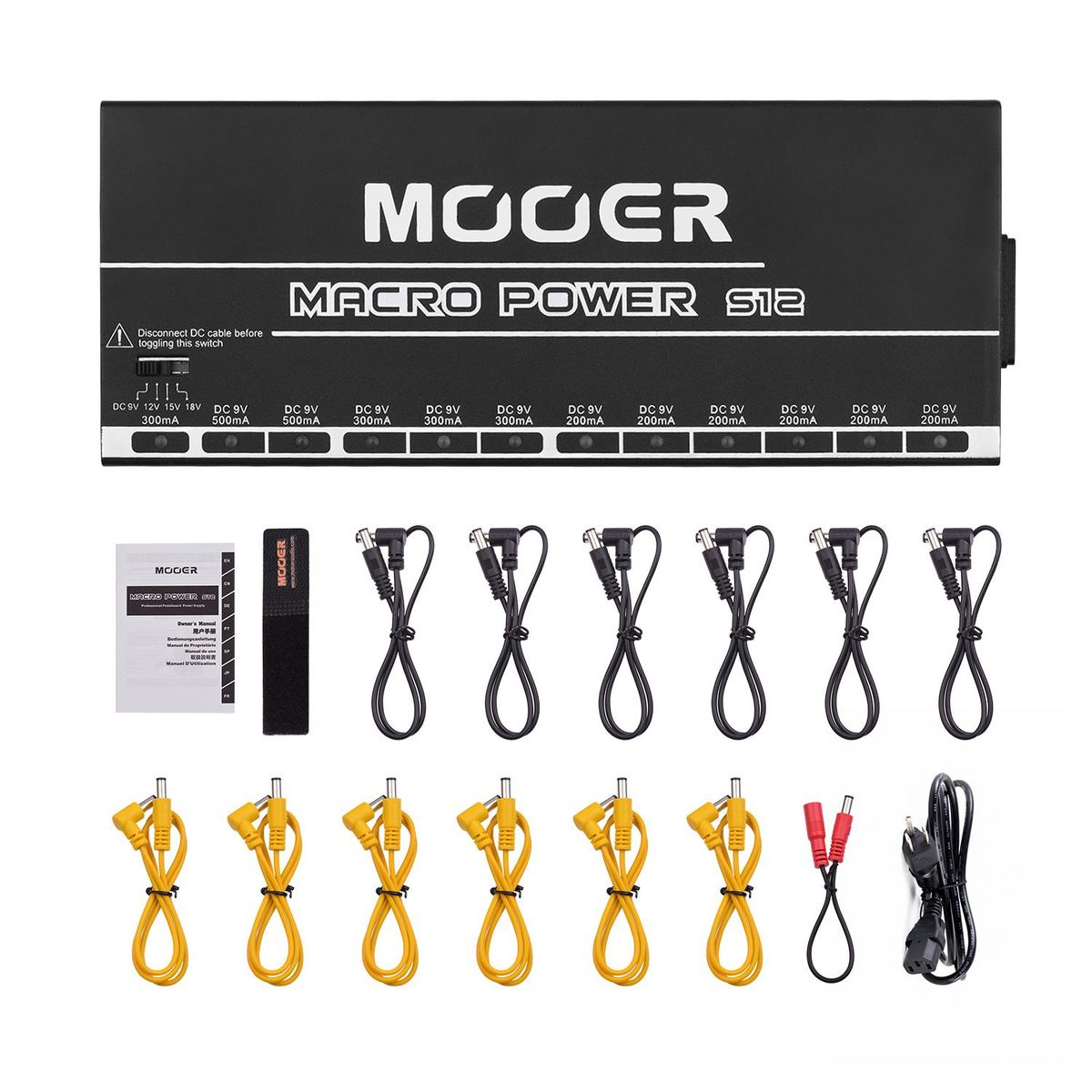 MOOER MACRO POWER S12 Professional Guitar Effect Power Supply Station Distributor 12 Isolated DC Outputs 9V/12V/15V/18V Metal Shell