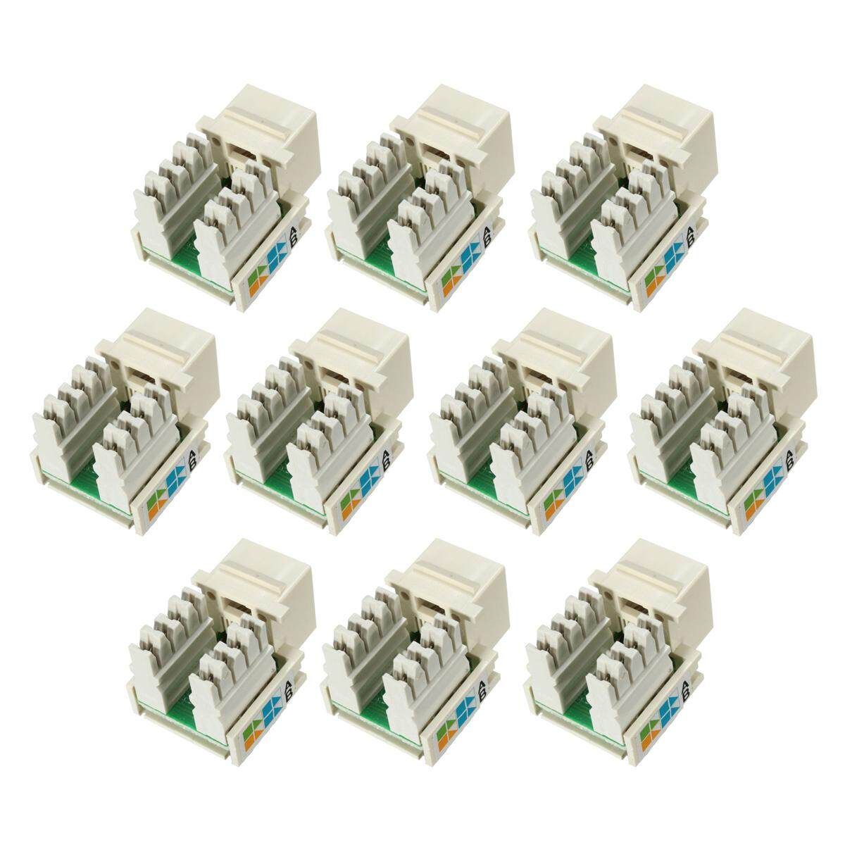 20Pcs Keystone Jack Cat5e White 110 Punch Down Network Ethernet 8P8C RJ45 Lot