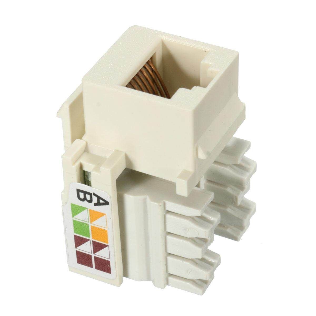 20Pcs Keystone Jack Cat5e White 110 Punch Down Network Ethernet 8P8C RJ45 Lot