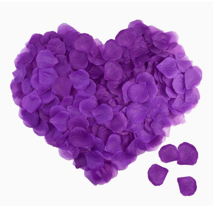 100Pcs Artificial Silk Purple Rose Petals