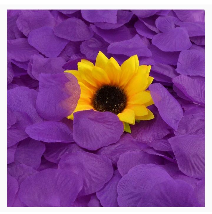 100Pcs Artificial Silk Purple Rose Petals