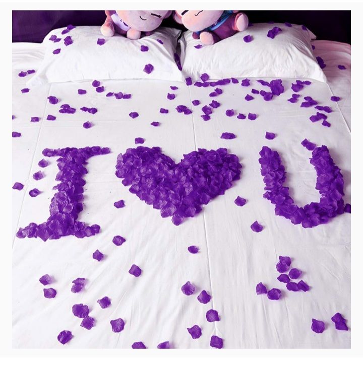 100Pcs Artificial Silk Purple Rose Petals