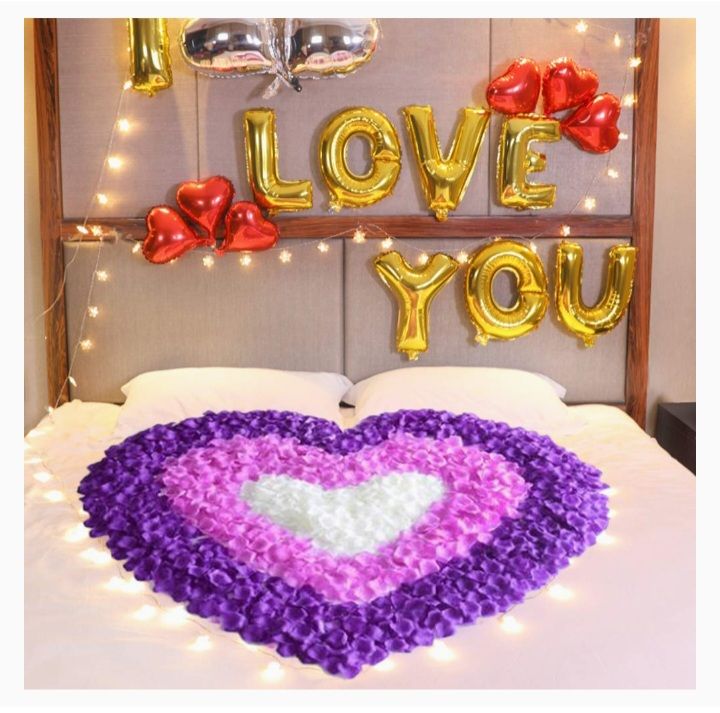 100Pcs Artificial Silk Purple Rose Petals